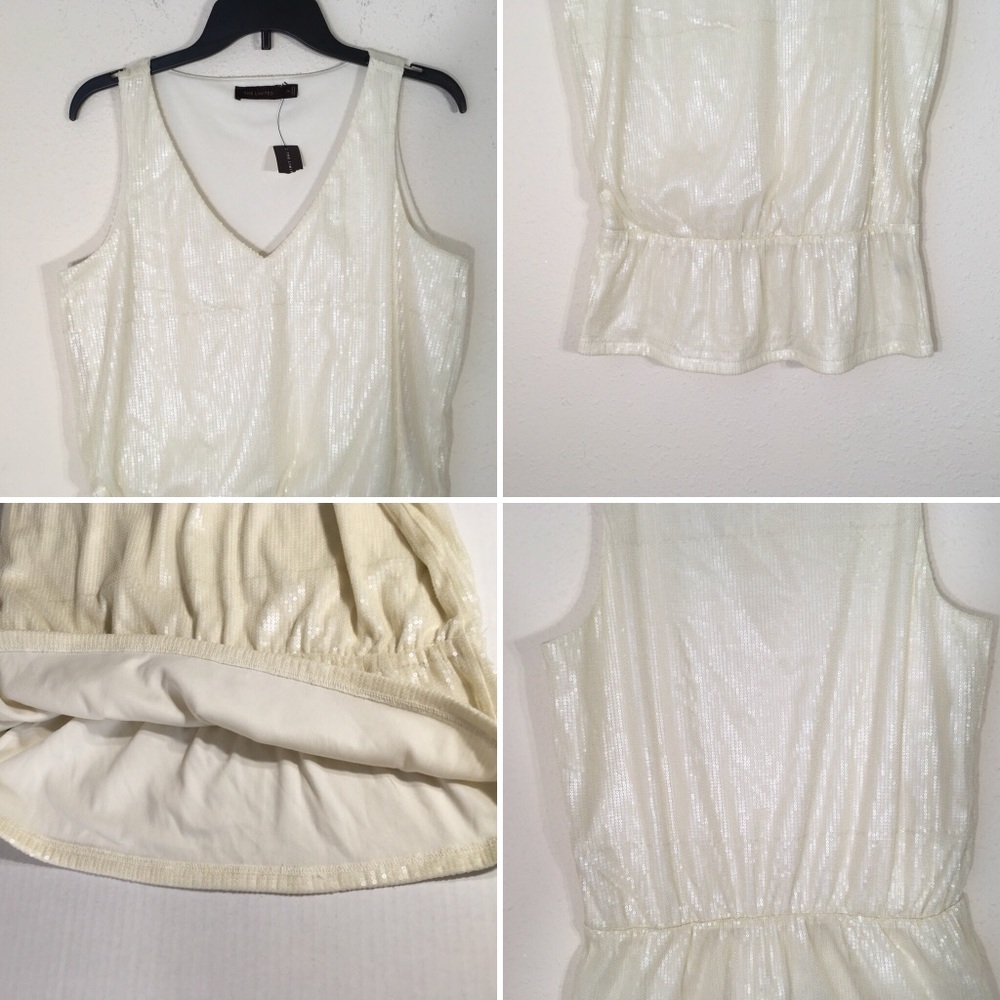 New the Limited women sequins peplum top SZ M F - Picture 8 of 8